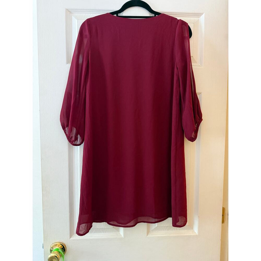 Long Sleeve Maroon Lulus Dress Size XSmall - Picture 2 of 6